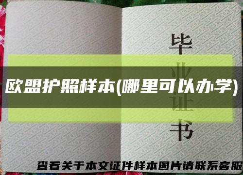 歐盟護照樣本(哪里可以辦學)縮略圖
