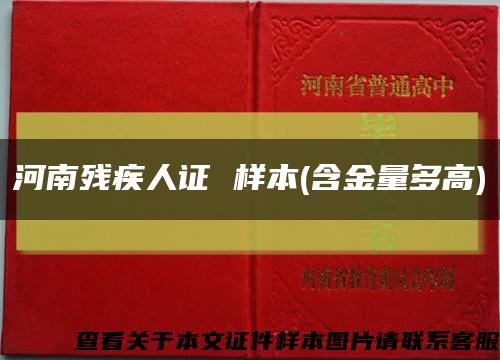河南殘疾人證 樣本(含金量多高)縮略圖