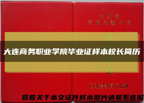 大連商務職業學院畢業證樣本校長簡歷縮略圖
