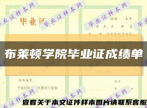布萊頓學院畢業證成績單縮略圖