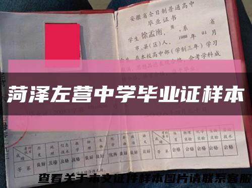 菏澤左營中學畢業證樣本縮略圖