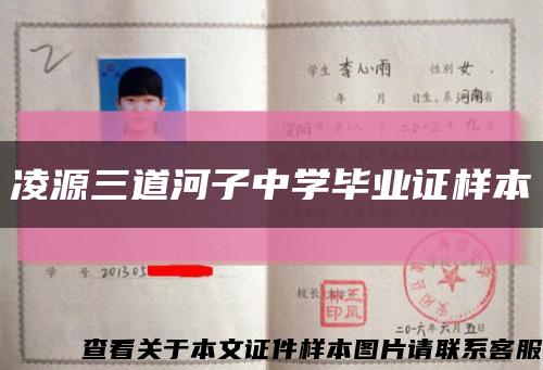 凌源三道河子中學畢業證樣本縮略圖