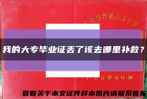 我的大專畢業證丟了該去哪里補救？縮略圖