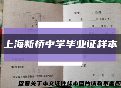 上海新橋中學畢業證樣本縮略圖