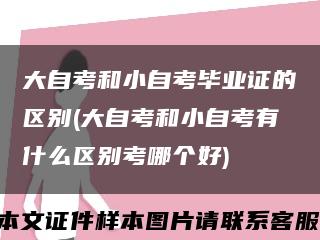 大自考和小自考畢業證的區別(大自考和小自考有什么區別考哪個好)縮略圖