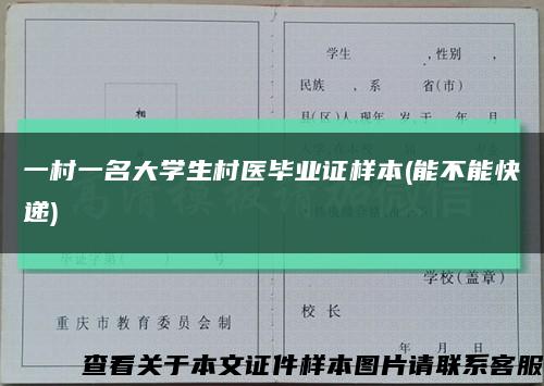 一村一名大學生村醫畢業證樣本(能不能快遞)縮略圖