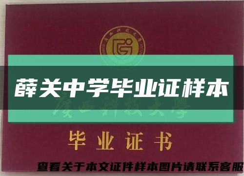 薛關中學畢業證樣本縮略圖
