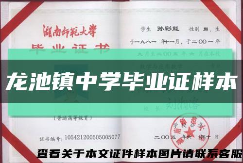 龍池鎮中學畢業證樣本縮略圖