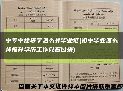 中專中途輟學怎么補畢業證(初中畢業怎么樣提升學歷工作黨看過來)縮略圖
