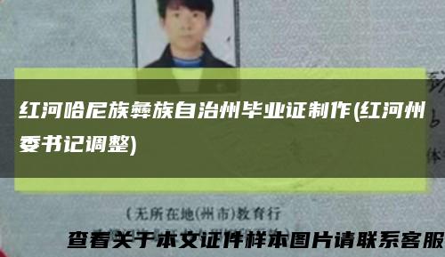 紅河哈尼族彝族自治州畢業證制作(紅河州委書記調整)縮略圖