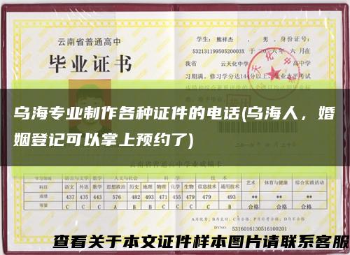烏海專業制作各種證件的電話(烏海人，婚姻登記可以掌上預約了)縮略圖