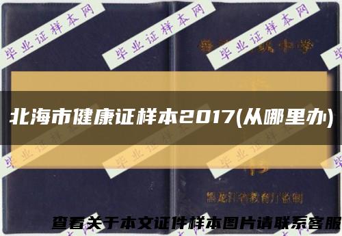 北海市健康證樣本2017(從哪里辦)縮略圖