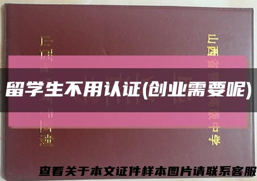 留學生不用認證(創業需要呢)縮略圖