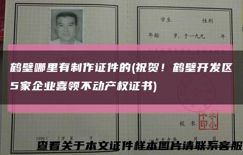 鶴壁哪里有制作證件的(祝賀！鶴壁開發區5家企業喜領不動產權證書)縮略圖