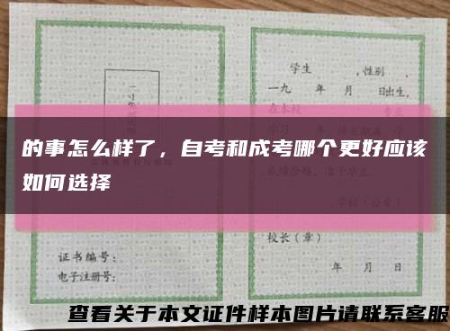 的事怎么樣了，自考和成考哪個更好應該如何選擇縮略圖