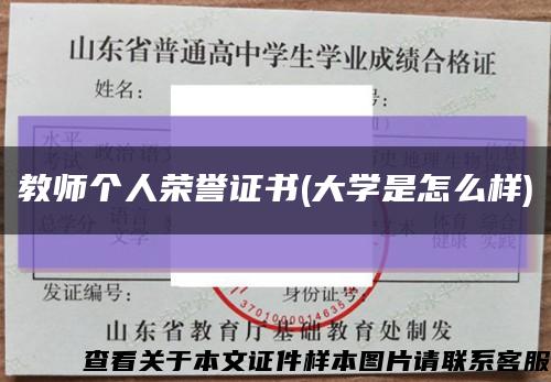 教師個人榮譽證書(大學是怎么樣)縮略圖