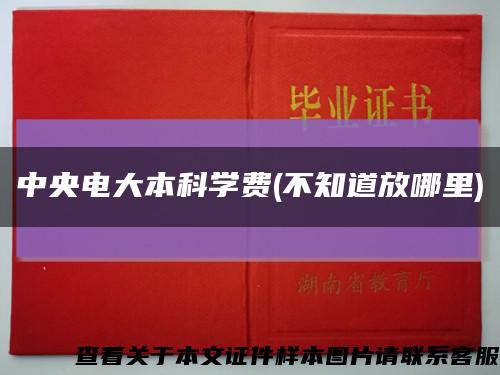 中央電大本科學費(不知道放哪里)縮略圖
