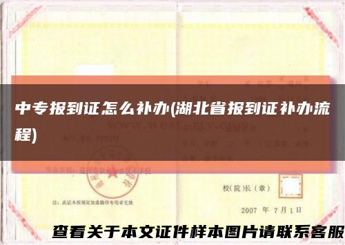 中專報到證怎么補辦(湖北省報到證補辦流程)縮略圖