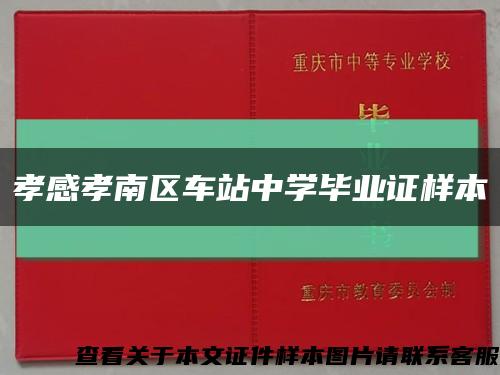 孝感孝南區車站中學畢業證樣本縮略圖