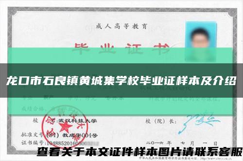 龍口市石良鎮黃城集學校畢業證樣本及介紹縮略圖