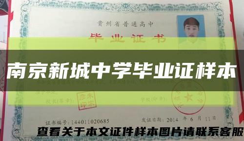 南京新城中學畢業證樣本縮略圖