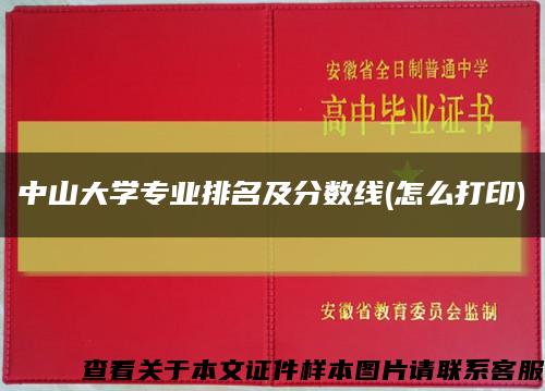 中山大學專業排名及分數線(怎么打印)縮略圖
