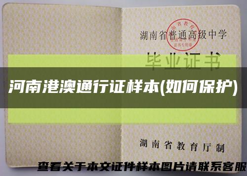 河南港澳通行證樣本(如何保護)縮略圖
