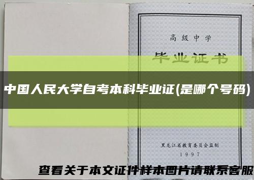 中國人民大學自考本科畢業證(是哪個號碼)縮略圖
