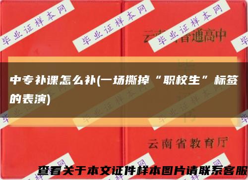中專補課怎么補(一場撕掉“職校生”標簽的表演)縮略圖