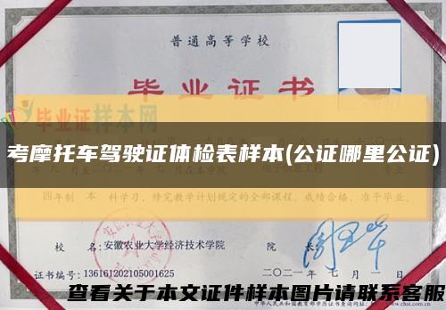 考摩托車駕駛證體檢表樣本(公證哪里公證)縮略圖