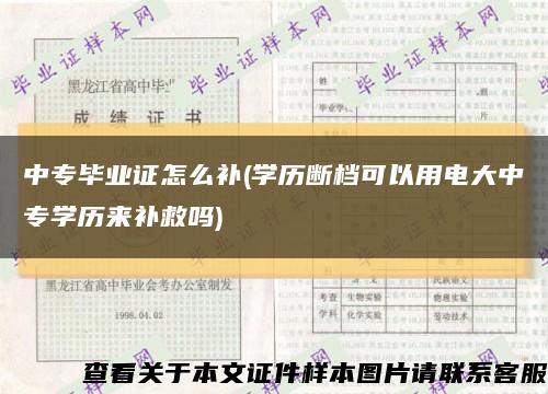 中專畢業證怎么補(學歷斷檔可以用電大中專學歷來補救嗎)縮略圖
