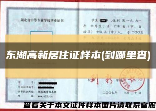 東湖高新居住證樣本(到哪里查)縮略圖