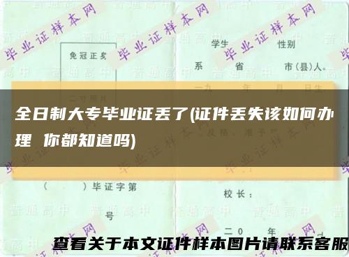 全日制大專畢業證丟了(證件丟失該如何辦理 你都知道嗎)縮略圖