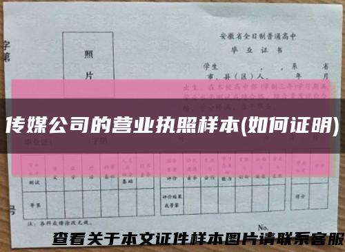 傳媒公司的營業執照樣本(如何證明)縮略圖