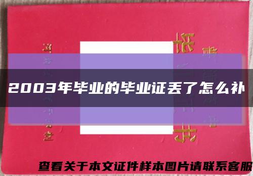 2003年畢業的畢業證丟了怎么補縮略圖