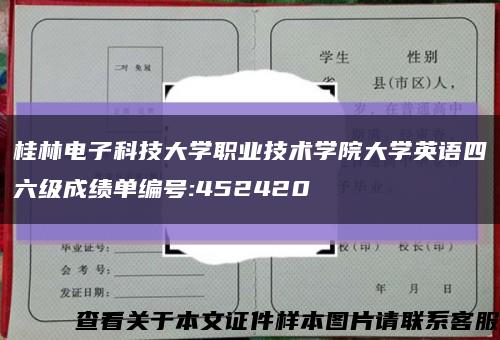 桂林電子科技大學職業技術學院大學英語四六級成績單編號:452420縮略圖