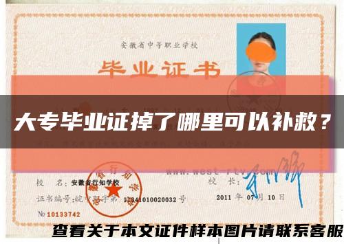 大專畢業證掉了哪里可以補救？縮略圖