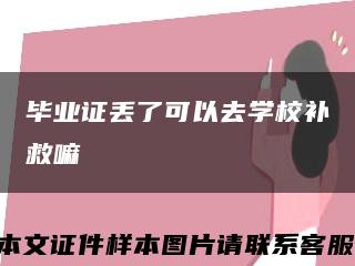 畢業證丟了可以去學校補救嘛縮略圖