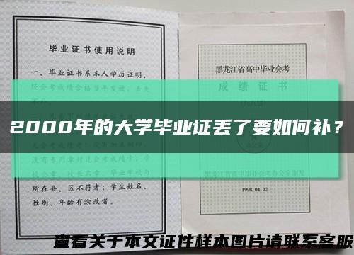 2000年的大學畢業證丟了要如何補？縮略圖