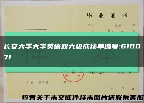 長安大學大學英語四六級成績單編號:610071縮略圖