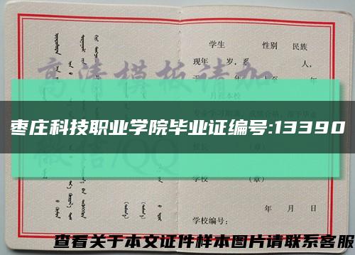 棗莊科技職業學院畢業證編號:13390縮略圖