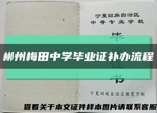 郴州梅田中學畢業證補辦流程縮略圖