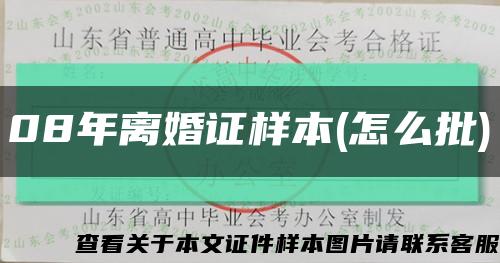 08年離婚證樣本(怎么批)縮略圖