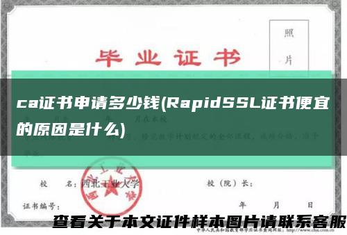 ca證書申請多少錢(RapidSSL證書便宜的原因是什么)縮略圖