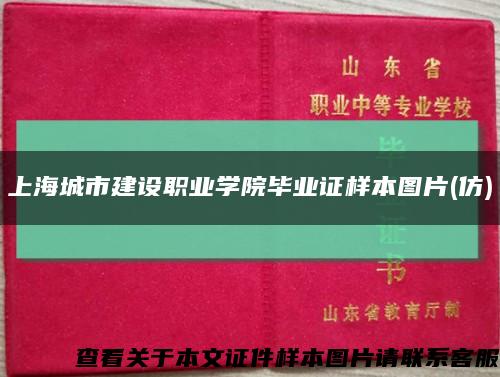上海城市建設職業學院畢業證樣本圖片(仿)縮略圖