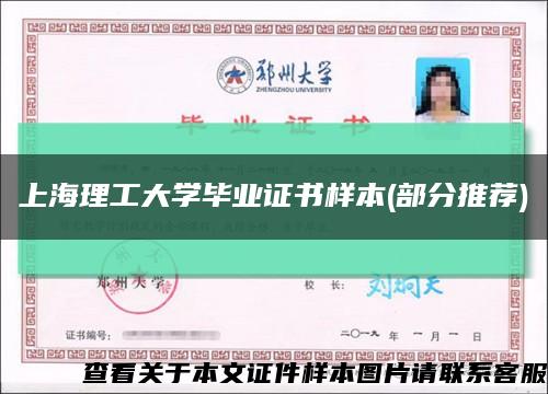 上海理工大學畢業證書樣本(部分推薦)縮略圖