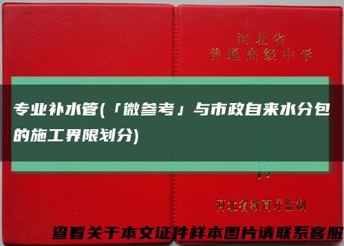 專業補水管(「微參考」與市政自來水分包的施工界限劃分)縮略圖