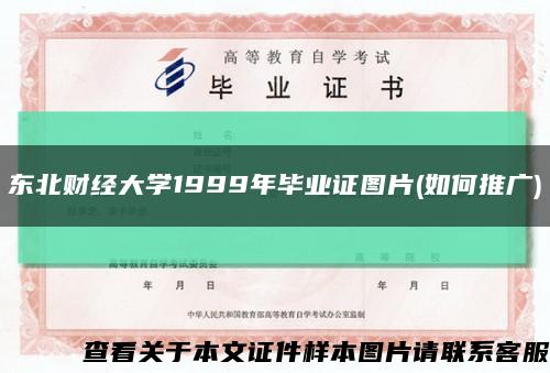 東北財經大學1999年畢業證圖片(如何推廣)縮略圖