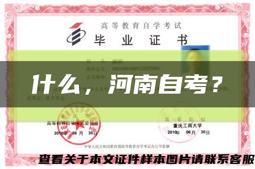 什么，河南自考？縮略圖