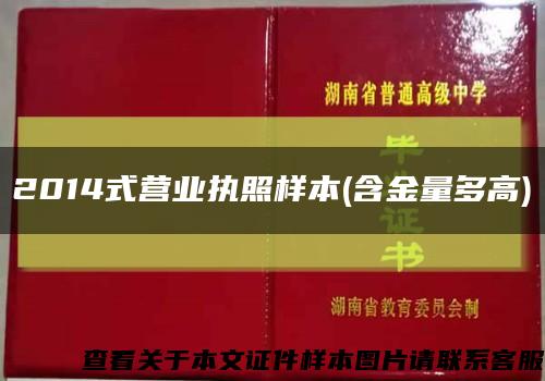 2014式營業執照樣本(含金量多高)縮略圖